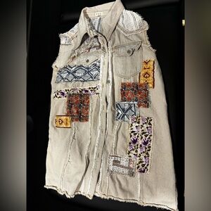 Patchwork Denim Vest